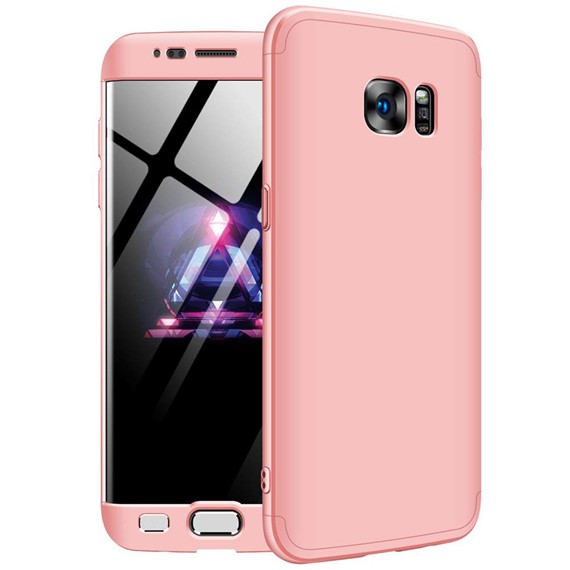 Microsonic Samsung Galaxy S7 Edge Kılıf Double Dip 360 Protective Rose Gold 1