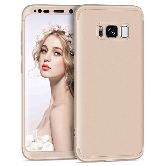 Microsonic Samsung Galaxy S8 Kılıf Double Dip 360 Protective Gold 1