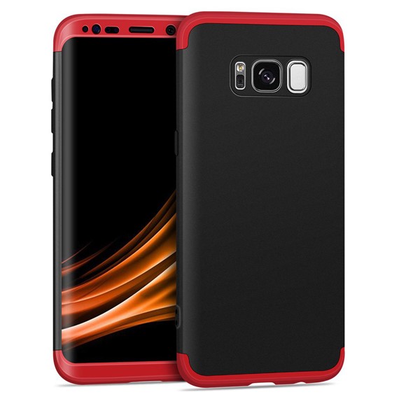 Microsonic Samsung Galaxy S8 Kılıf Double Dip 360 Protective Siyah Kırmızı 1