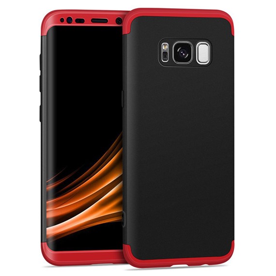 Microsonic Samsung Galaxy S8 Plus Kılıf Double Dip 360 Protective Siyah Kırmızı 1