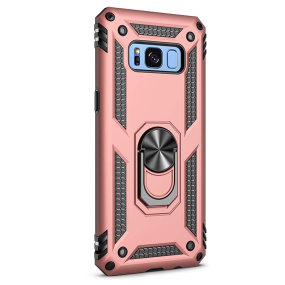 Microsonic Samsung Galaxy S8 Plus Kılıf Military Ring Holder Rose Gold 2