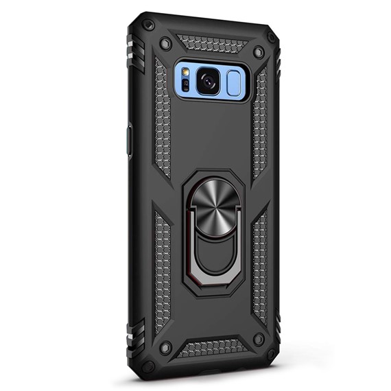 Microsonic Samsung Galaxy S8 Plus Kılıf Military Ring Holder Siyah 2