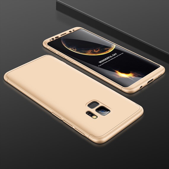 Microsonic Samsung Galaxy S9 Kılıf Double Dip 360 Protective Gold 3