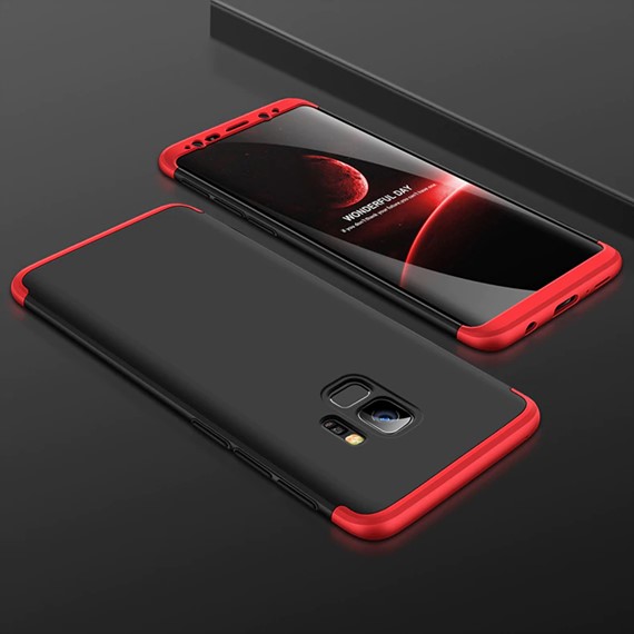 Microsonic Samsung Galaxy S9 Kılıf Double Dip 360 Protective Siyah Kırmızı 3