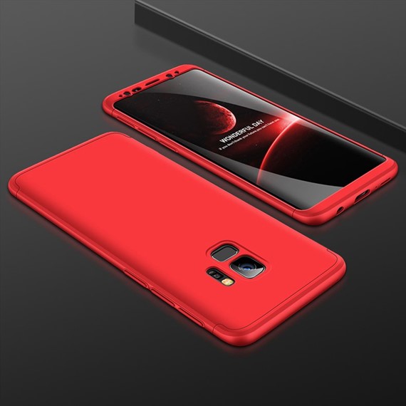 Microsonic Samsung Galaxy S9 Kılıf Double Dip 360 Protective Kırmızı 3