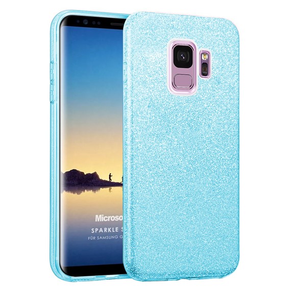 Microsonic Samsung Galaxy S9 Kılıf Sparkle Shiny Mavi 1