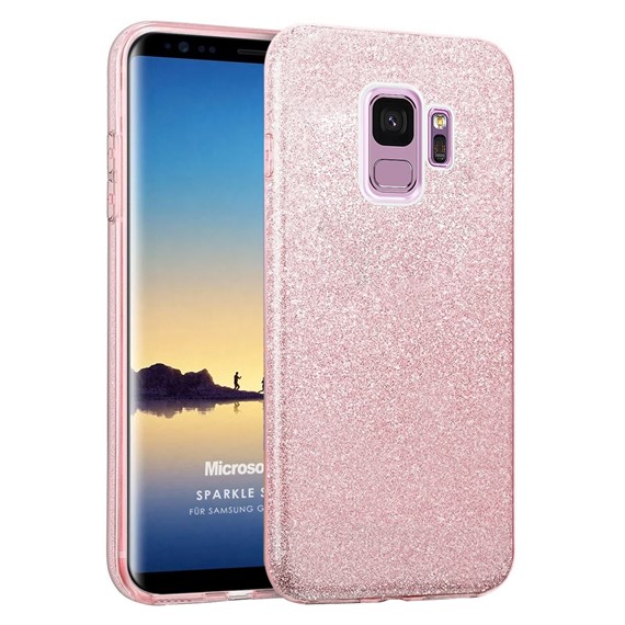 Microsonic Samsung Galaxy S9 Kılıf Sparkle Shiny Rose Gold 1