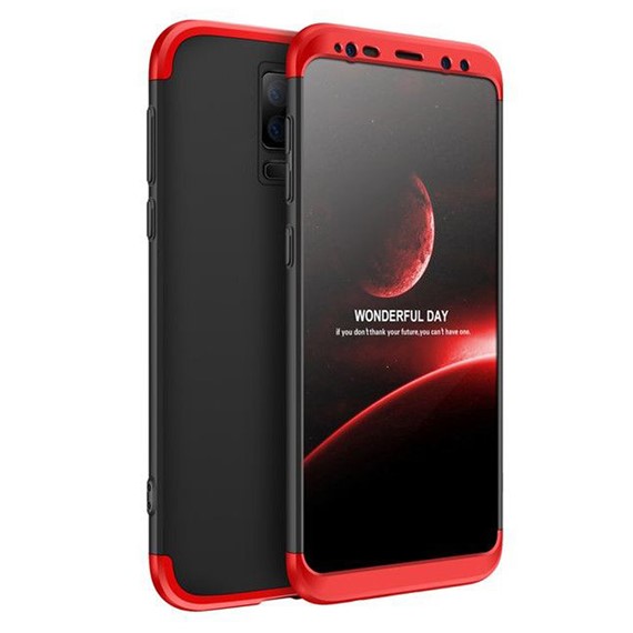 Microsonic Samsung Galaxy S9 Plus Kılıf Double Dip 360 Protective Siyah Kırmızı 1