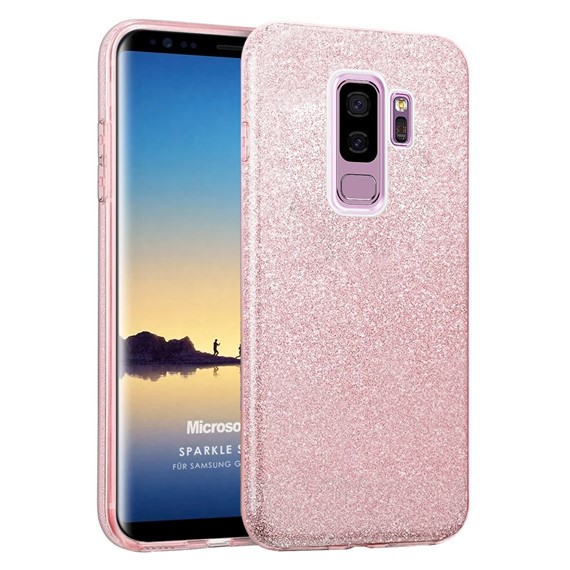 Microsonic Samsung Galaxy S9 Plus Kılıf Sparkle Shiny Rose Gold 1