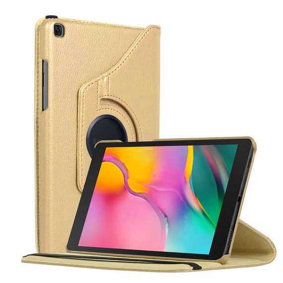 Microsonic Samsung Galaxy Tab A 8 2019 T290 Kılıf 360 Rotating Stand Deri Gold 1