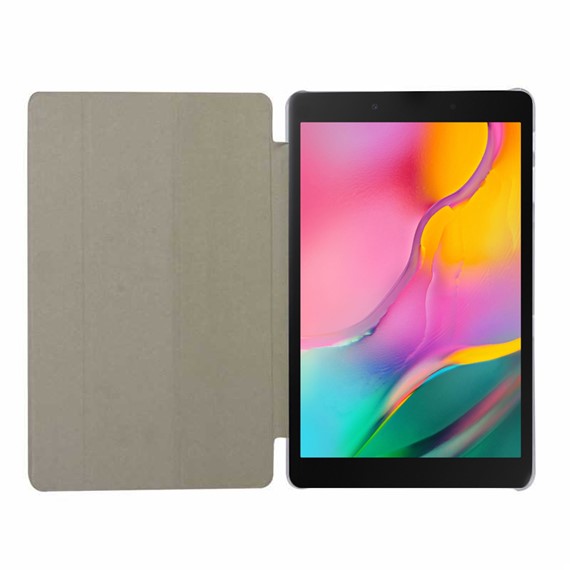 Microsonic Samsung Galaxy Tab A 8 T290 Smart Case ve arka Kılıf Gümüş 3