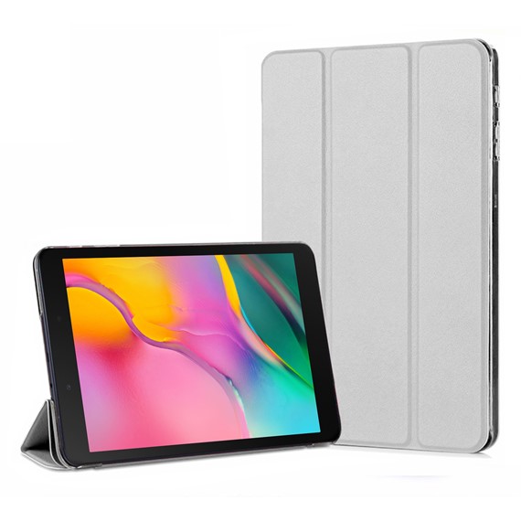 Microsonic Samsung Galaxy Tab A 8 T290 Smart Case ve arka Kılıf Gümüş 1