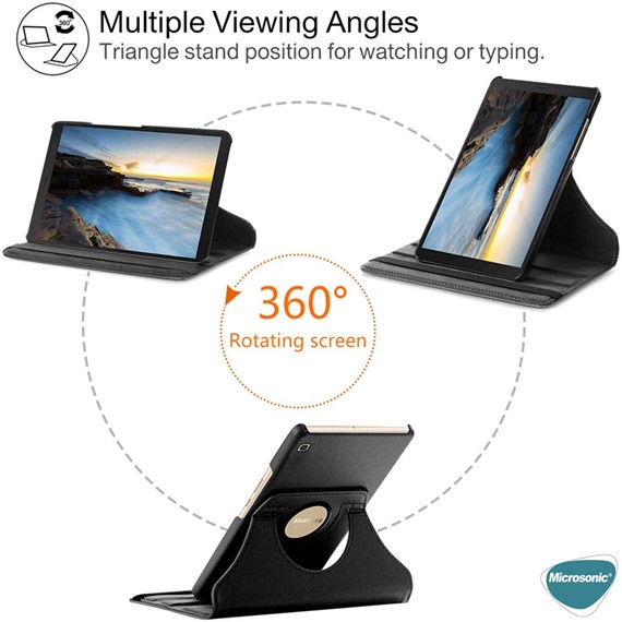 Microsonic Samsung Galaxy Tab A7 Lite T225 Kılıf 360 Rotating Stand Deri Mavi 4