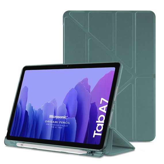 Microsonic Samsung Galaxy Tab A7 10 4 T500 Kılıf Origami Pencil Koyu Yeşil 1