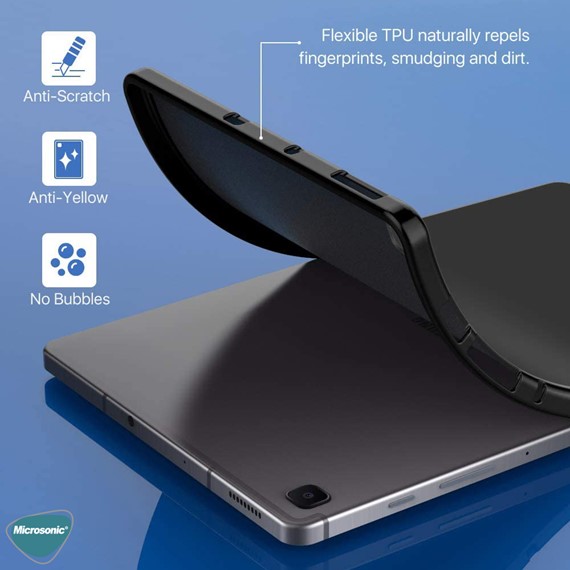 Microsonic Samsung Galaxy Tab A7 10 4 T500 Kılıf Transparent Soft Siyah 4