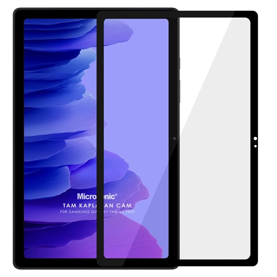 Microsonic Samsung Galaxy Tab A7 10 4 T500 Tam Kaplayan Ekran Koruyucu Siyah 1