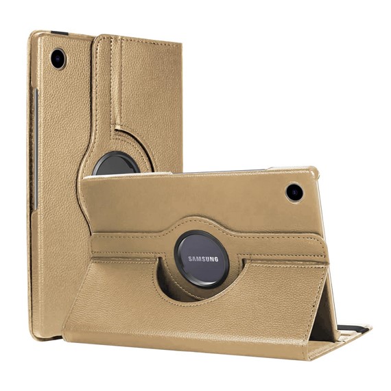 Microsonic Samsung Galaxy Tab A8 X200 Kılıf 360 Rotating Stand Deri Gold 1