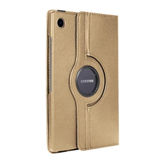 Microsonic Samsung Galaxy Tab A8 X200 Kılıf 360 Rotating Stand Deri Gold 2