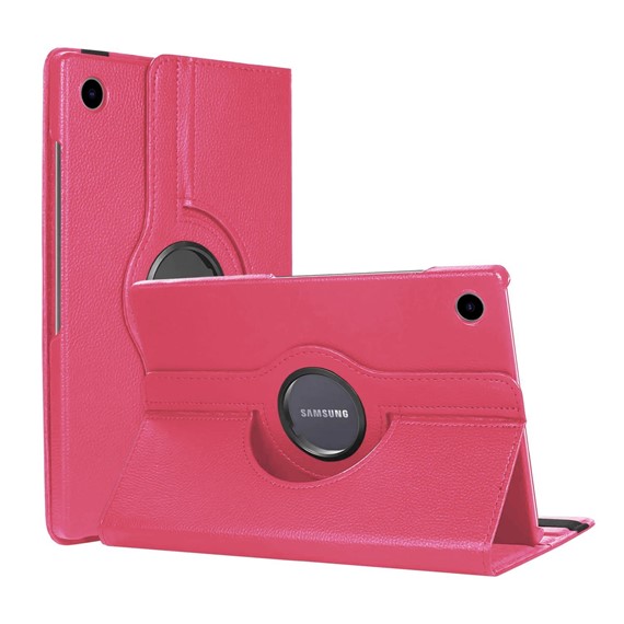 Microsonic Samsung Galaxy Tab A8 X200 Kılıf 360 Rotating Stand Deri Pembe 1