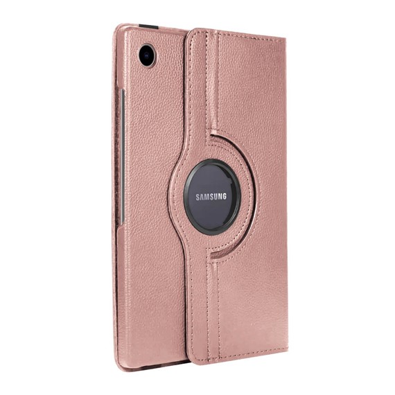 Microsonic Samsung Galaxy Tab A8 X200 Kılıf 360 Rotating Stand Deri Rose Gold 2