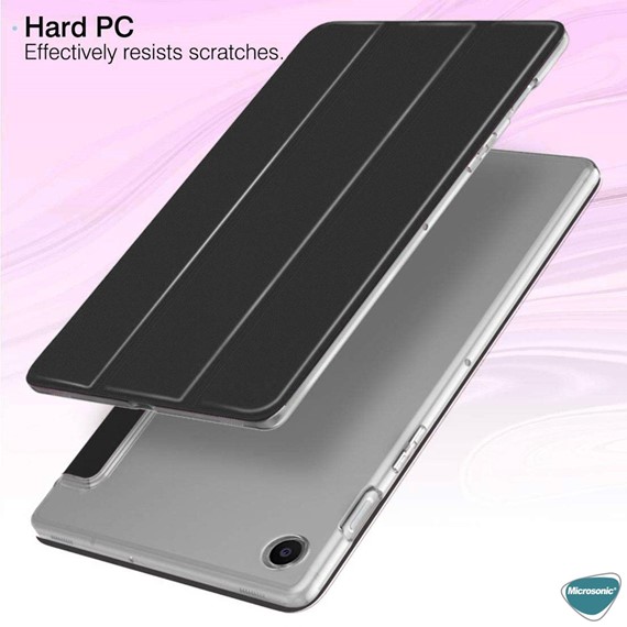 Microsonic Samsung Galaxy Tab A8 X200 Kılıf Slim Translucent Back Smart Cover Kırmızı 4