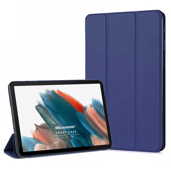 Microsonic Samsung Galaxy Tab A8 X200 Kılıf Slim Translucent Back Smart Cover Lacivert 1