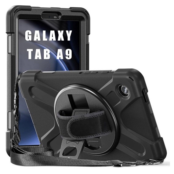 Microsonic Samsung Galaxy Tab A9 Kılıf Heavy Defender Siyah 1