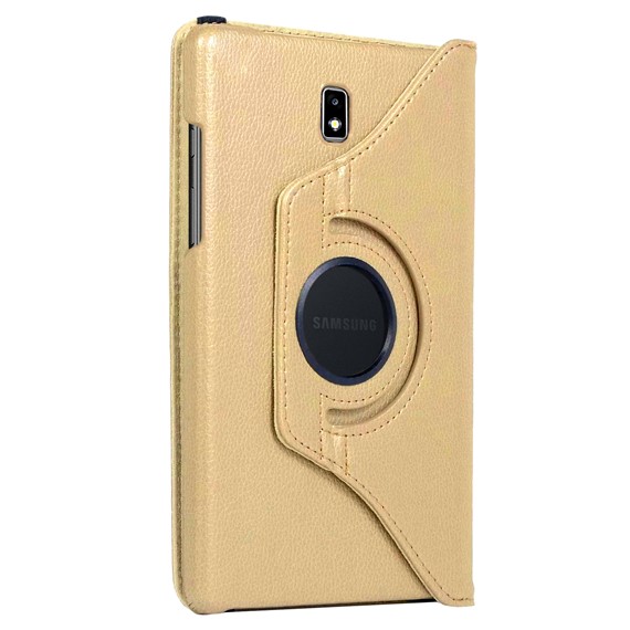 Microsonic Samsung Galaxy Tab Active2 T390 Kılıf 360 Rotating Stand Deri Gold 2