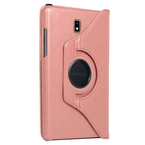 Microsonic Samsung Galaxy Tab Active2 T390 Kılıf 360 Rotating Stand Deri Rose Gold 2