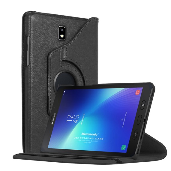 Microsonic Samsung Galaxy Tab Active2 T390 Kılıf 360 Rotating Stand Deri Siyah 1