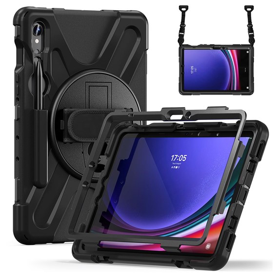 Microsonic Samsung Galaxy Tab S10 FE Kılıf Heavy Defender Siyah 2