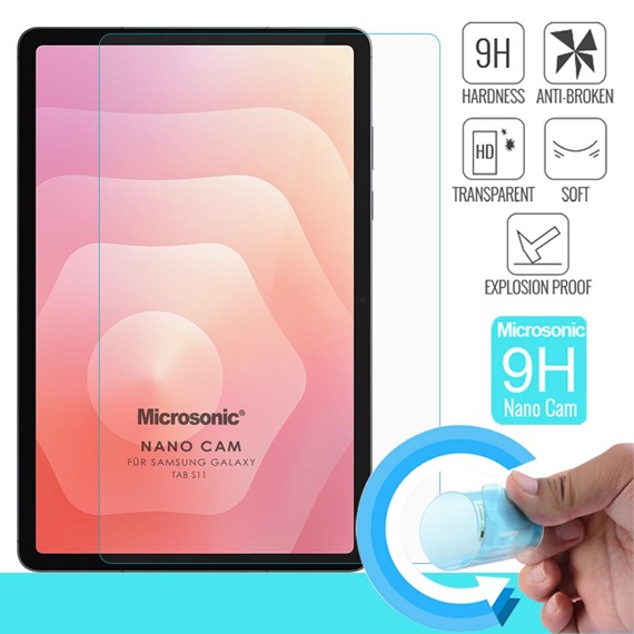 Microsonic Samsung Galaxy Tab S11 Tempered Glass Cam Ekran Koruyucu 2