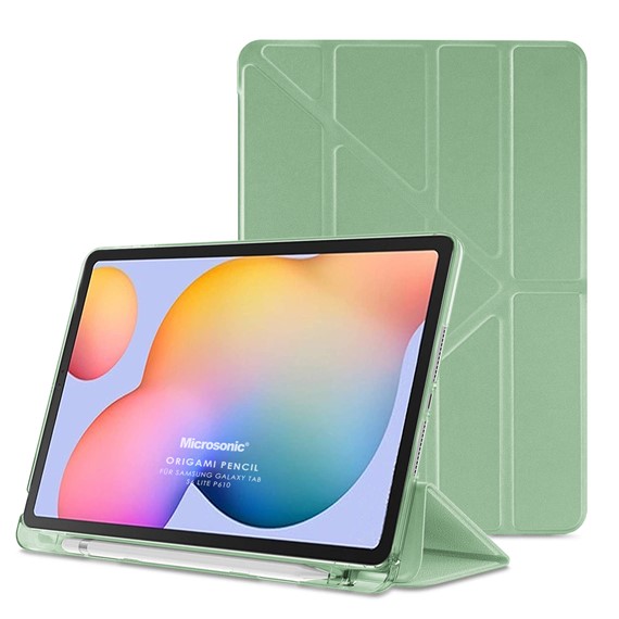 Microsonic Samsung Galaxy Tab S6 Lite 10 4 P610 Kılıf Origami Pencil Açık Yeşil 1