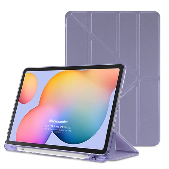 Microsonic Samsung Galaxy Tab S6 Lite 10 4 P610 Kılıf Origami Pencil Lila 1