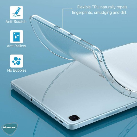Microsonic Samsung Galaxy Tab S6 Lite 10 4 P610 Kılıf Transparent Soft Beyaz 4
