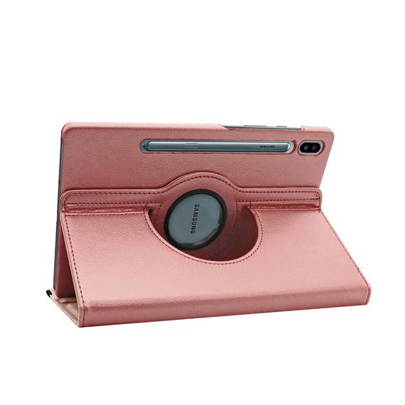 Microsonic Samsung Galaxy Tab S6 10 6 T860 Kılıf 360 Rotating Stand Deri Rose Gold 2