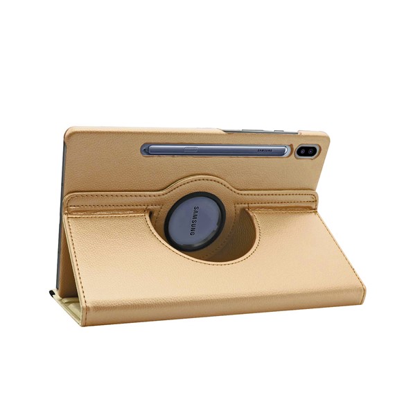 Microsonic Samsung Galaxy Tab S8 Ultra X900 Kılıf 360 Rotating Stand Deri Gold 2