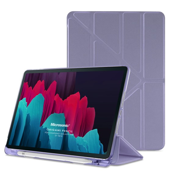 Microsonic Samsung Galaxy Tab S9 X710 Kılıf Origami Pencil Lila 1