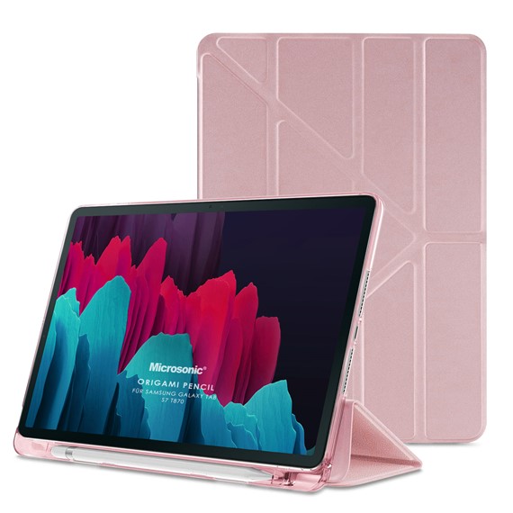 Microsonic Samsung Galaxy Tab S9 X710 Kılıf Origami Pencil Rose Gold 1