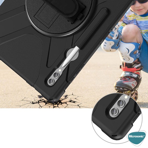 Microsonic Samsung Galaxy Tab S10 Ultra X920 Kılıf Heavy Defender Siyah 4