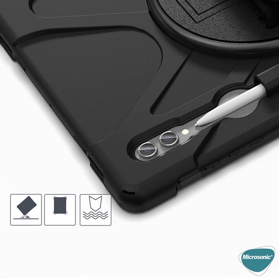 Microsonic Samsung Galaxy Tab S10 Ultra X920 Kılıf Heavy Defender Siyah 7