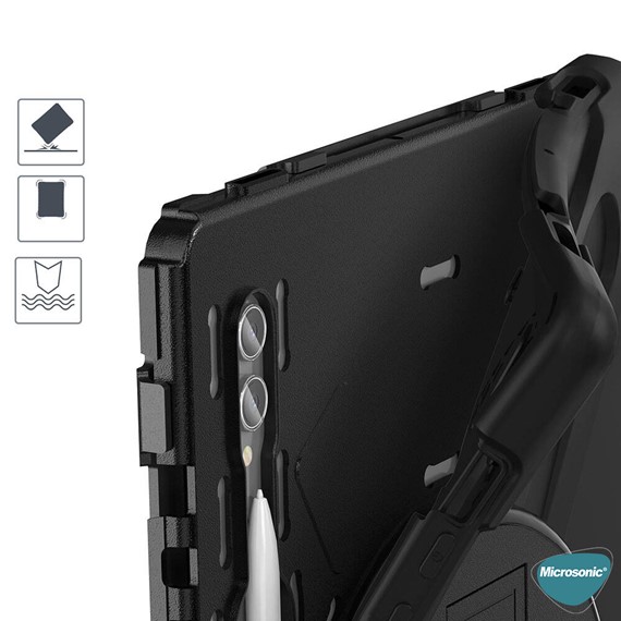 Microsonic Samsung Galaxy Tab S8 Ultra X900 Kılıf Heavy Defender Siyah 8
