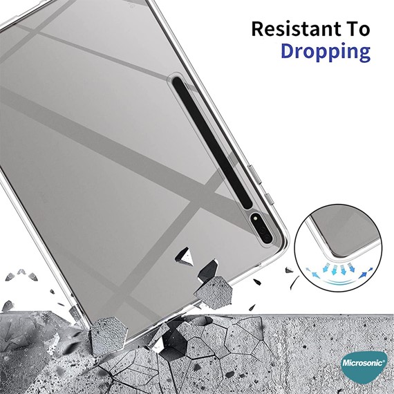 Microsonic Samsung Galaxy Tab S9 Ultra X910 Kılıf Transparent Soft Şeffaf 3