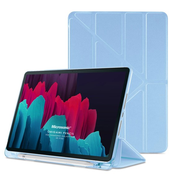 Microsonic Samsung Galaxy Tab S8 X700 Kılıf Origami Pencil Mavi 1