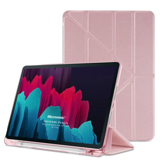 Microsonic Samsung Galaxy Tab S8 X700 Kılıf Origami Pencil Rose Gold 1