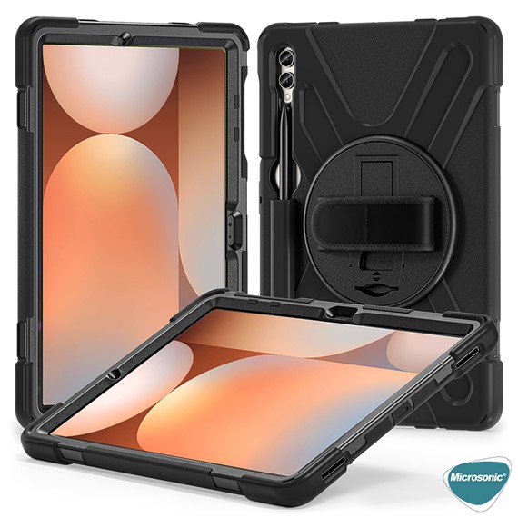 Microsonic Samsung Galaxy Tab S10 Plus X820 Kılıf Heavy Defender Siyah 2