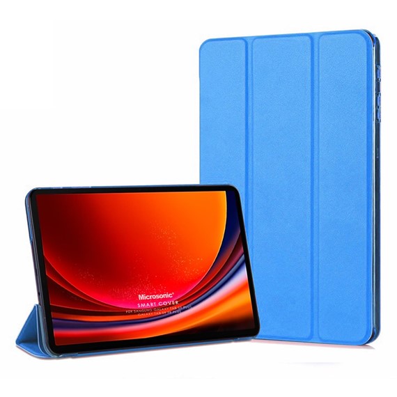 Microsonic Samsung Galaxy Tab S9 Plus X810 Kılıf Slim Translucent Back Smart Cover Mavi 1