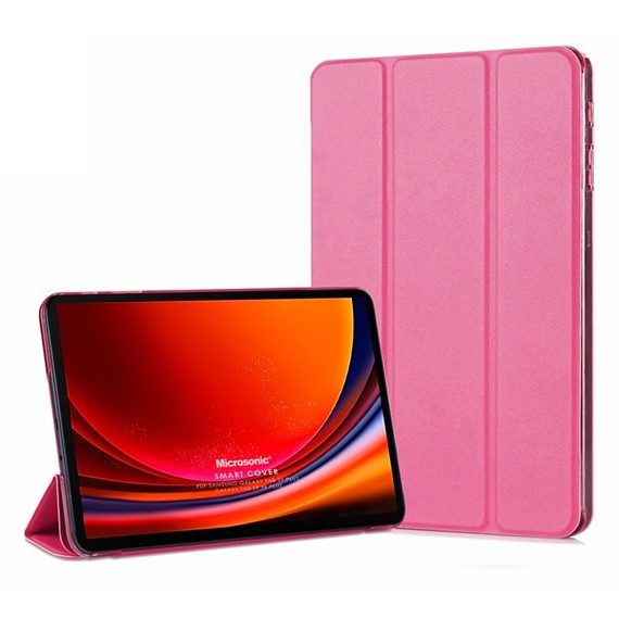 Microsonic Samsung Galaxy Tab S9 FE Kılıf Slim Translucent Back Smart Cover Pembe 1