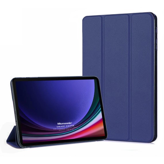 Microsonic Samsung Galaxy Tab S9 FE Kılıf Slim Translucent Back Smart Cover Lacivert 1