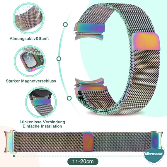 Microsonic Samsung Galaxy Watch FE Kordon Milano Loop Çok Renkli 3
